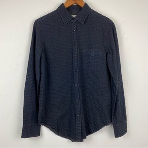 Rag & Bone size Medium Women’s Black Eyelet Button Up Long Sleeve Shirt